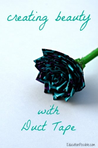 DIY gifts for middle school girls patterned duct tape flower pen