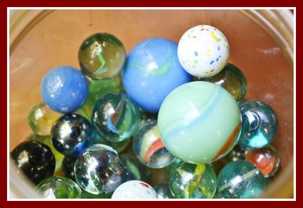a pile of colorful marbles