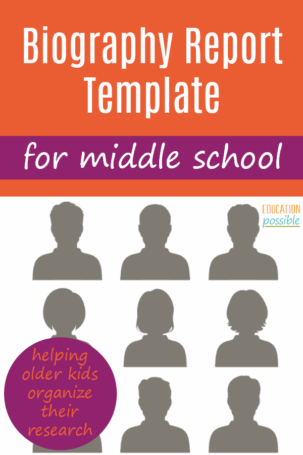 This year, are you adding personal biographies to your middle schooler's lesson plans? If so, have them use this Biography Report Form/Organizer to make it simple for your teen. They can complete this printable to create a brief biography or use the information they gather as a starting point for a longer writing assignment. Use in language arts, history, science, and more. #middleschool #educationpossible #biographies #homeschooling #tweens #teens