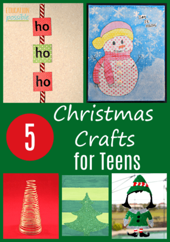 A collage of DIY Christmas crafts for teens to make.