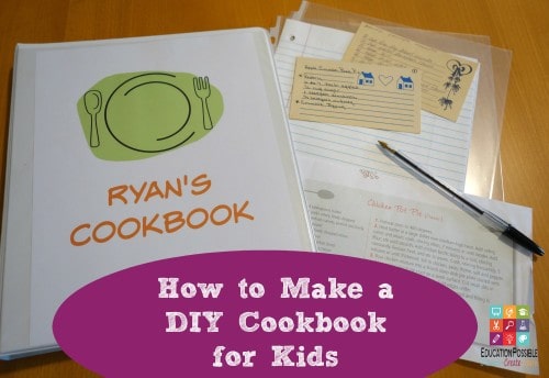How to Make a DIY Cookbook for Kids As we have mentioned before, getting your middle school kids cooking is important! Cooking is an essential life skill kids need before they move out on their own. We have found that it is easy to begin to get kids involved in the kitchen by having them help prepare holiday meals, slow cooker meals, or a simple breakfast recipe. It's a great idea, that as you identify these favorite recipes, have your kids begin collecting them to make a DIY Cookbook.
