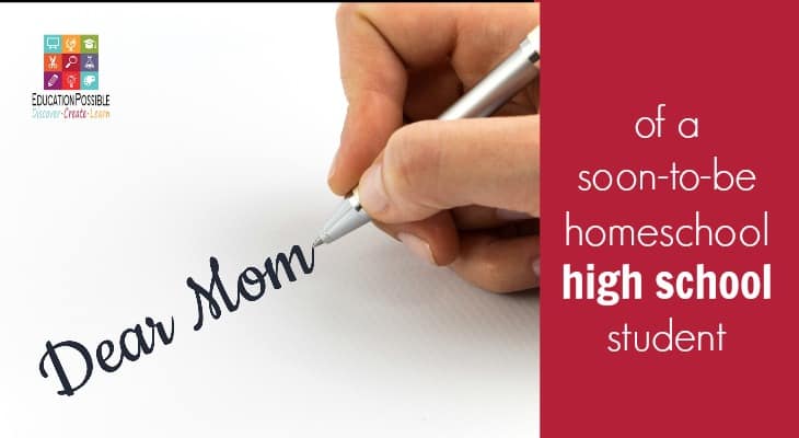 Dear Mom of a soon to be homeschool high school student. Don’t worry, you are not alone! For many parents the thought of homeschooling high school is especially daunting. Here are a few things to keep in mind as you move from middle school to high school in your home school. Homeschool High School: You Can Do It! giveaway that ends 4/7/16.