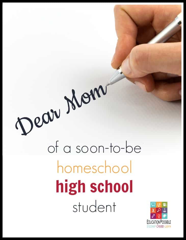 Dear Mom of a soon to be homeschool high school student. Don’t worry, you are not alone! For many parents the thought of homeschooling high school is especially daunting. Here are a few things to keep in mind as you move from middle school to high school in your home school. Homeschool High School: You Can Do It! giveaway that ends 4/7/16.
