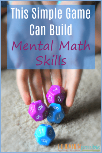 Mental math is a skill I continue to work on with my middle schoolers. Instead of using flash cards to practice, I regularly turn to math games. I know kids can easily grab a calculator to help with math problems, but I want mine to quickly come up with the answer in their head, which takes hours of practice and can be boring. This fun and simple dice game is the perfect way to build mental math skills. Have you played it? #mathisfun #middleschool #educationpossible #tweens #teens #homeschooling