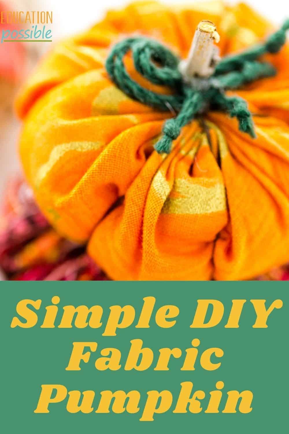 Image of small fabric pumpkin - DIY craft for kids