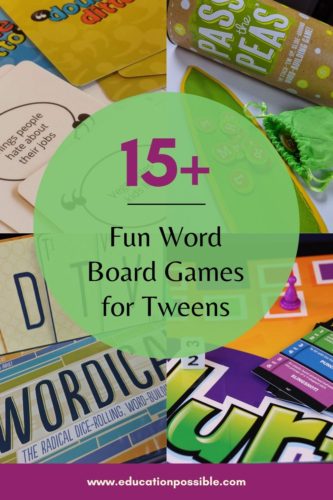 Collage of 4 word games for kids.