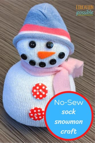 Sock snowman craft.