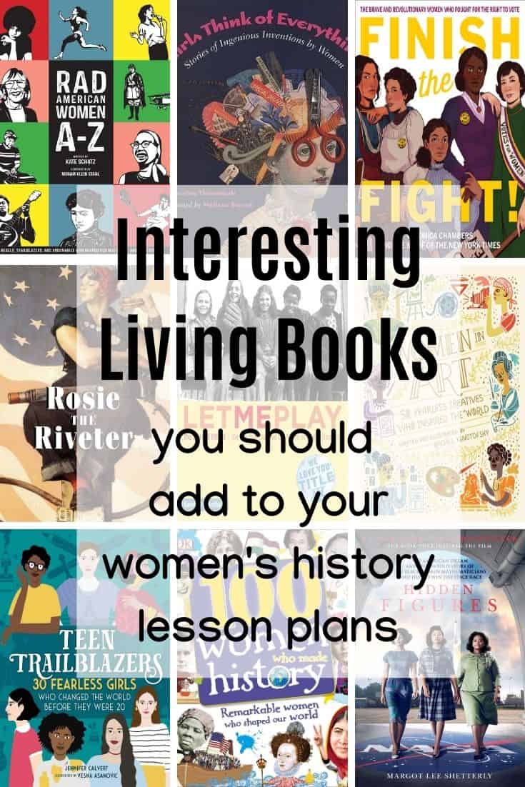 Collage of 9 books about women in history