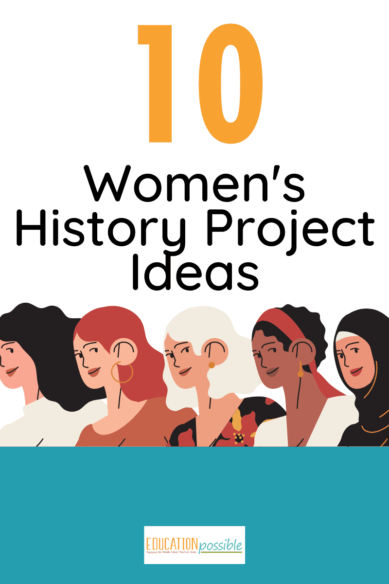 Graphic of 5 diverse women in profile to celebrate Women's History month.