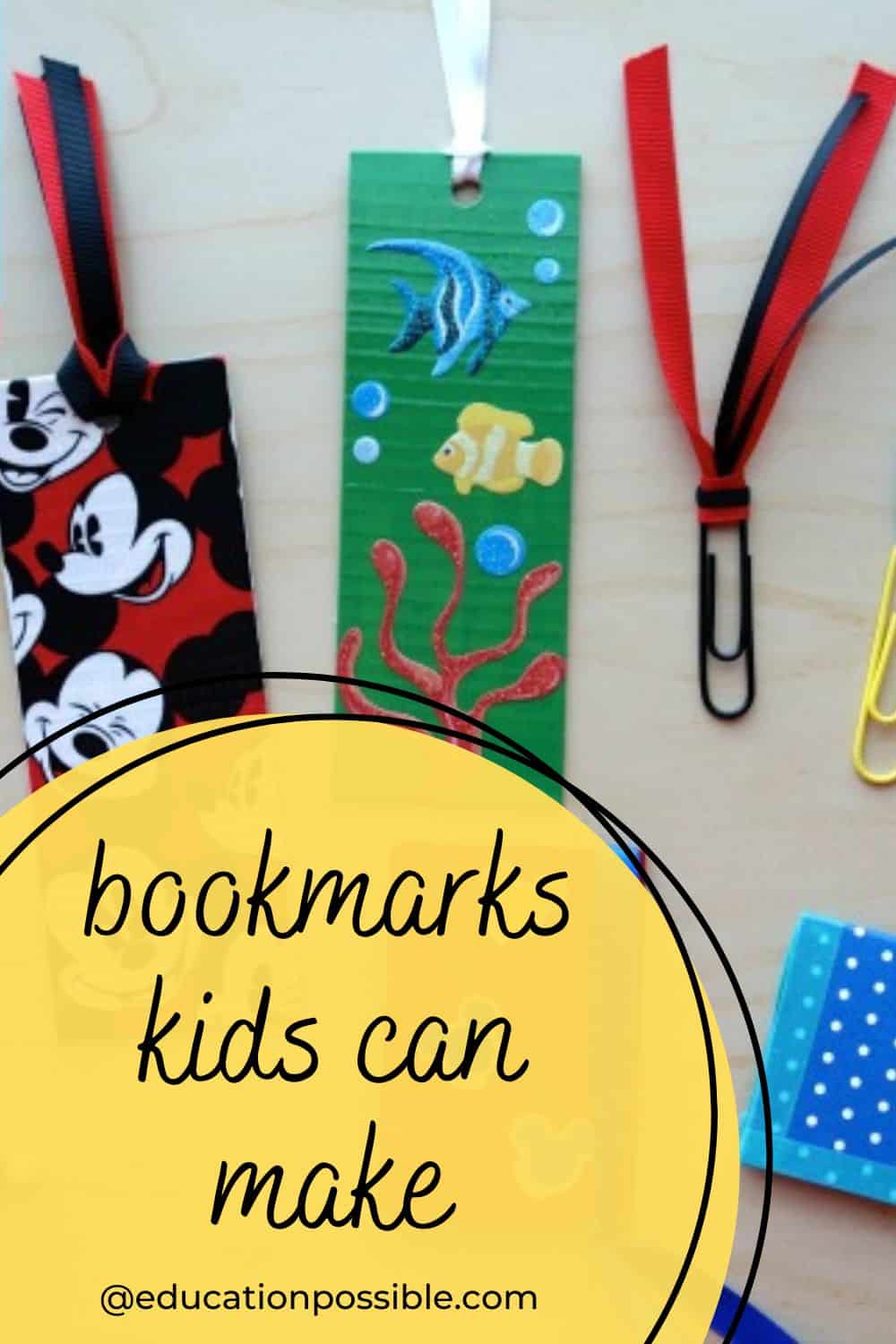 Homemade bookmarks on a table