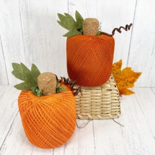 Thread Pumpkin These Upcycled Crochet Thread Ball Pumpkins are a Cute Craft for Tweens