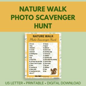 Graphic of a downloadable outdoor photo scavenger hunt.