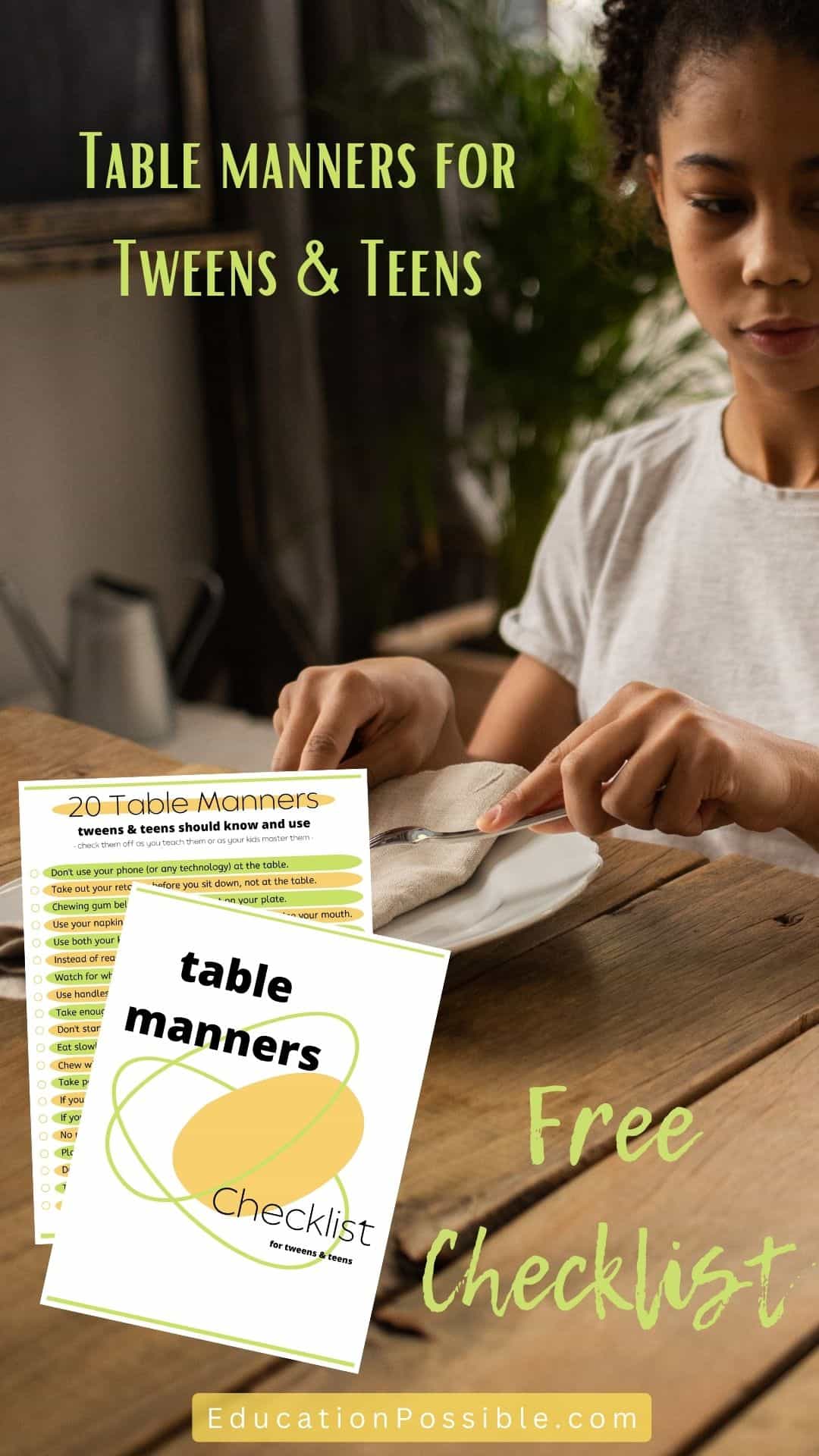 20 Important Table Manners for Teens and tweens
