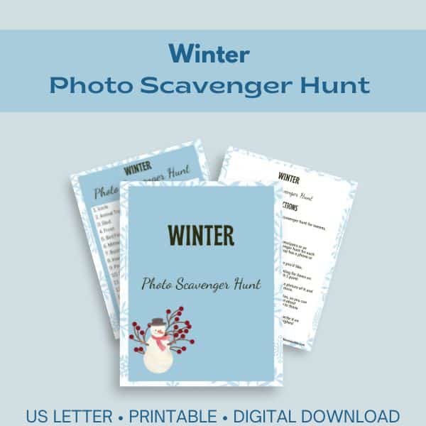 Printable winter scavenger hunt pages