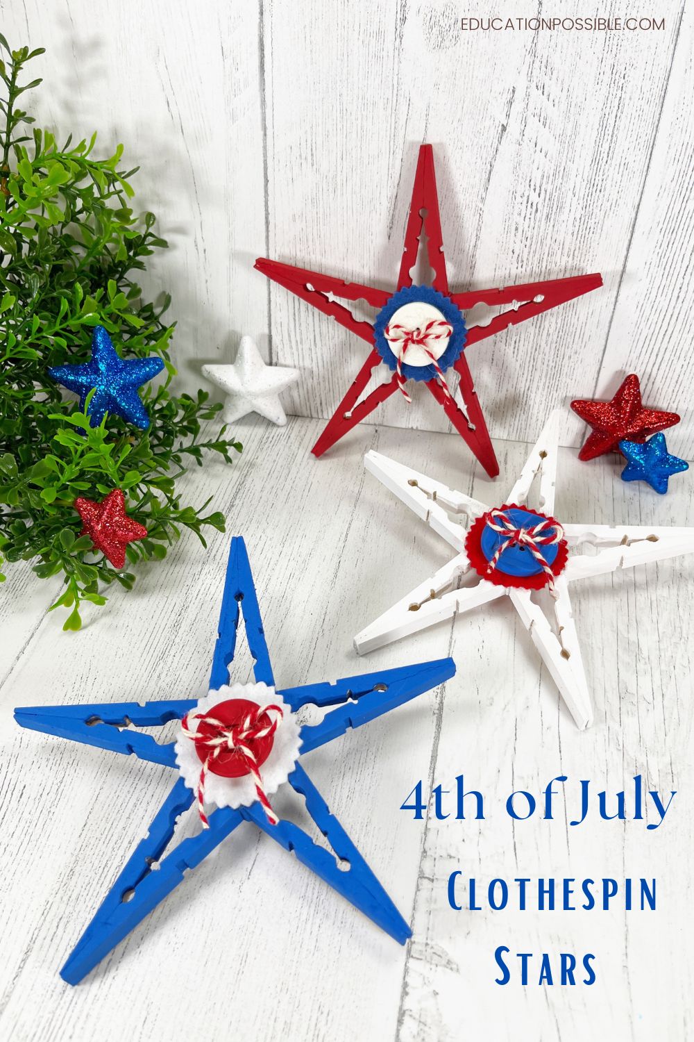 DIY 4th of July Clothespin Stars