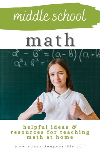 Teen girl wearing a white polo, standing in front of a green chalk board that has a math problem on it with her thumbs up.