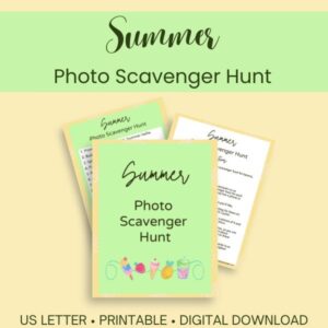 Product images for a summer scavenger hunt pdf printable