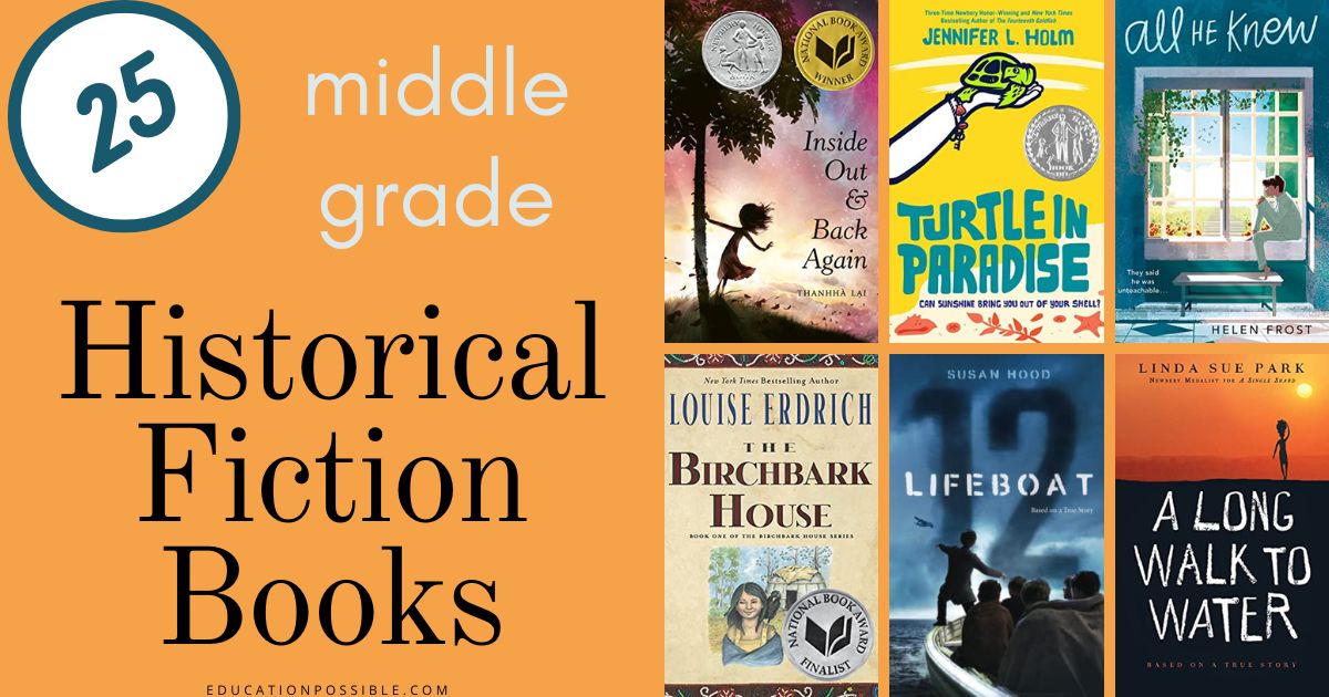 6 historical fiction book covers for middle grade readers